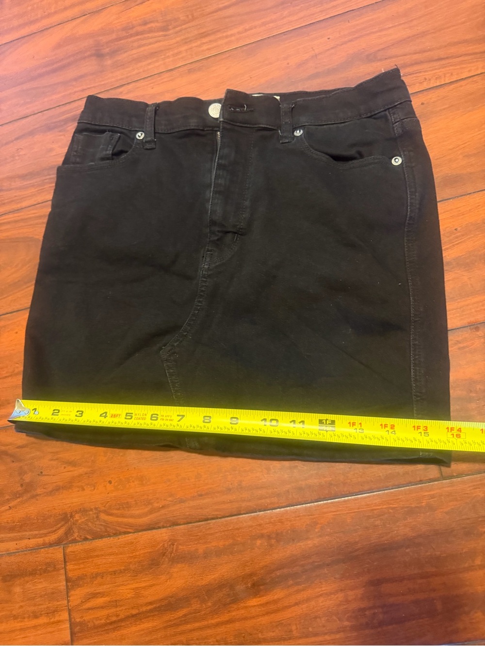 We The Free Black Denim Mini Skirt with Front Zip - Picture 8 of 8